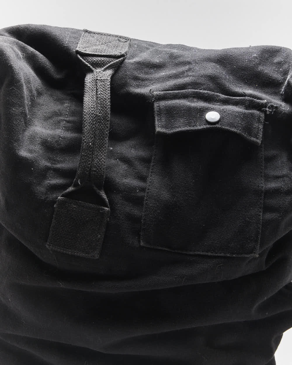 Vintage Military Style Black Cotton Canvas Duffle Bag