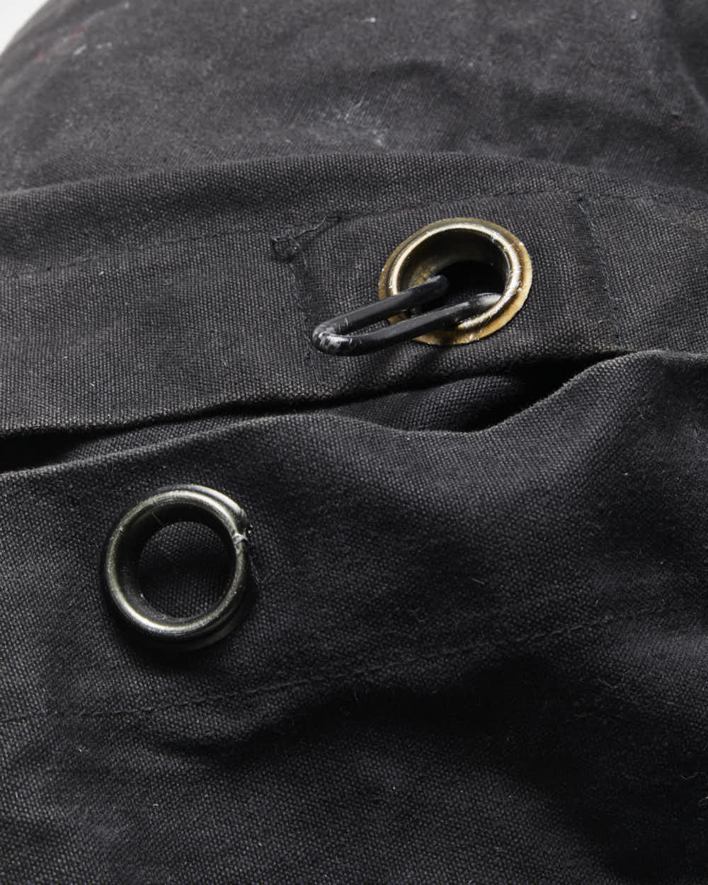 Vintage Military Style Black Cotton Canvas Duffle Bag