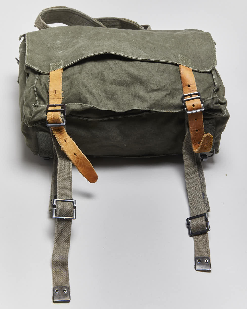 Vintage European Military Canvas Satchel