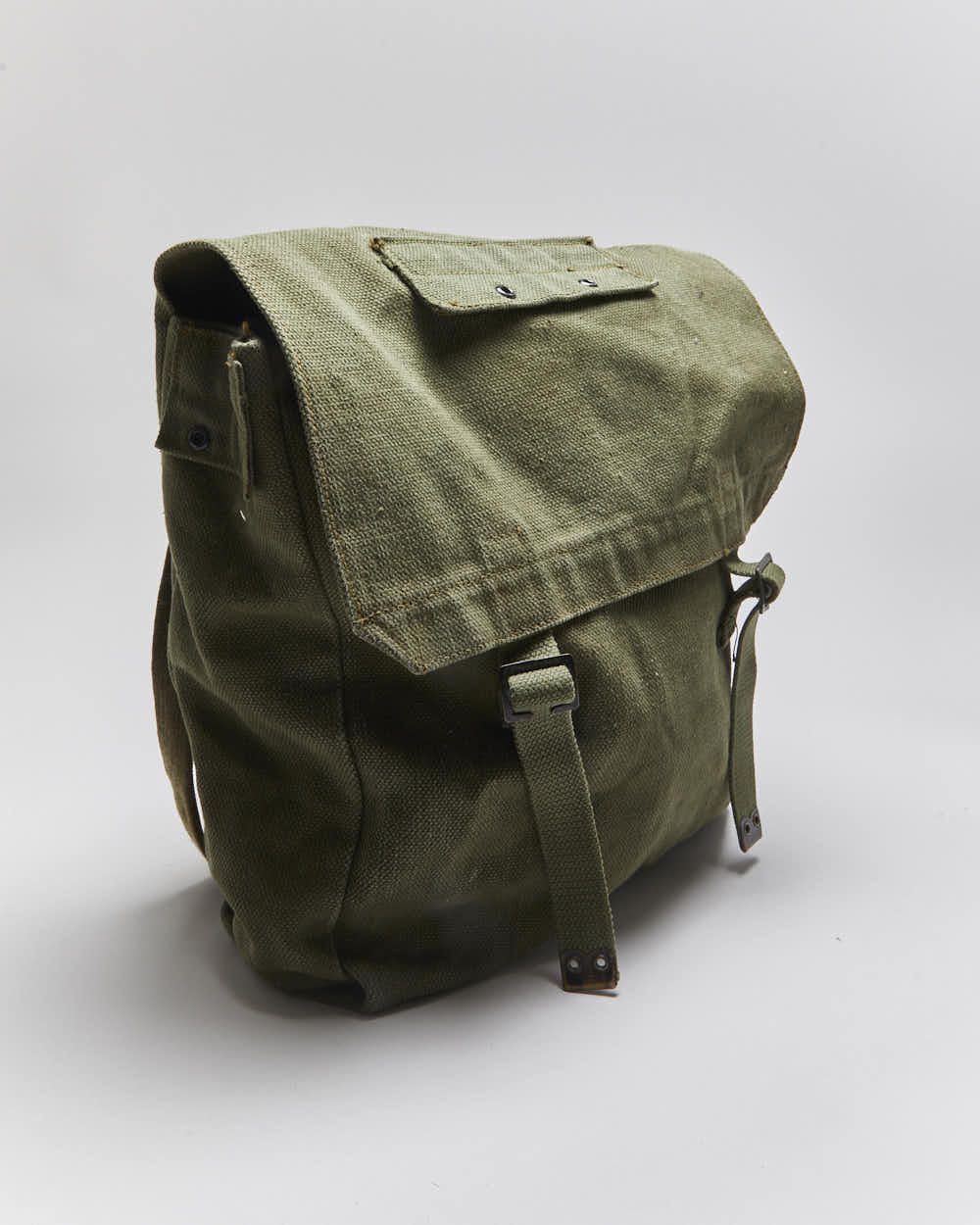 50s Vintage Military Coton Canvas Satchel Bag