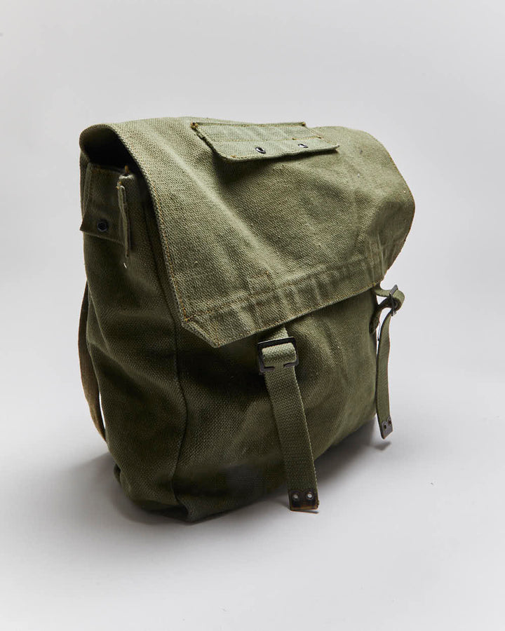 50s Vintage Military Coton Canvas Satchel Bag