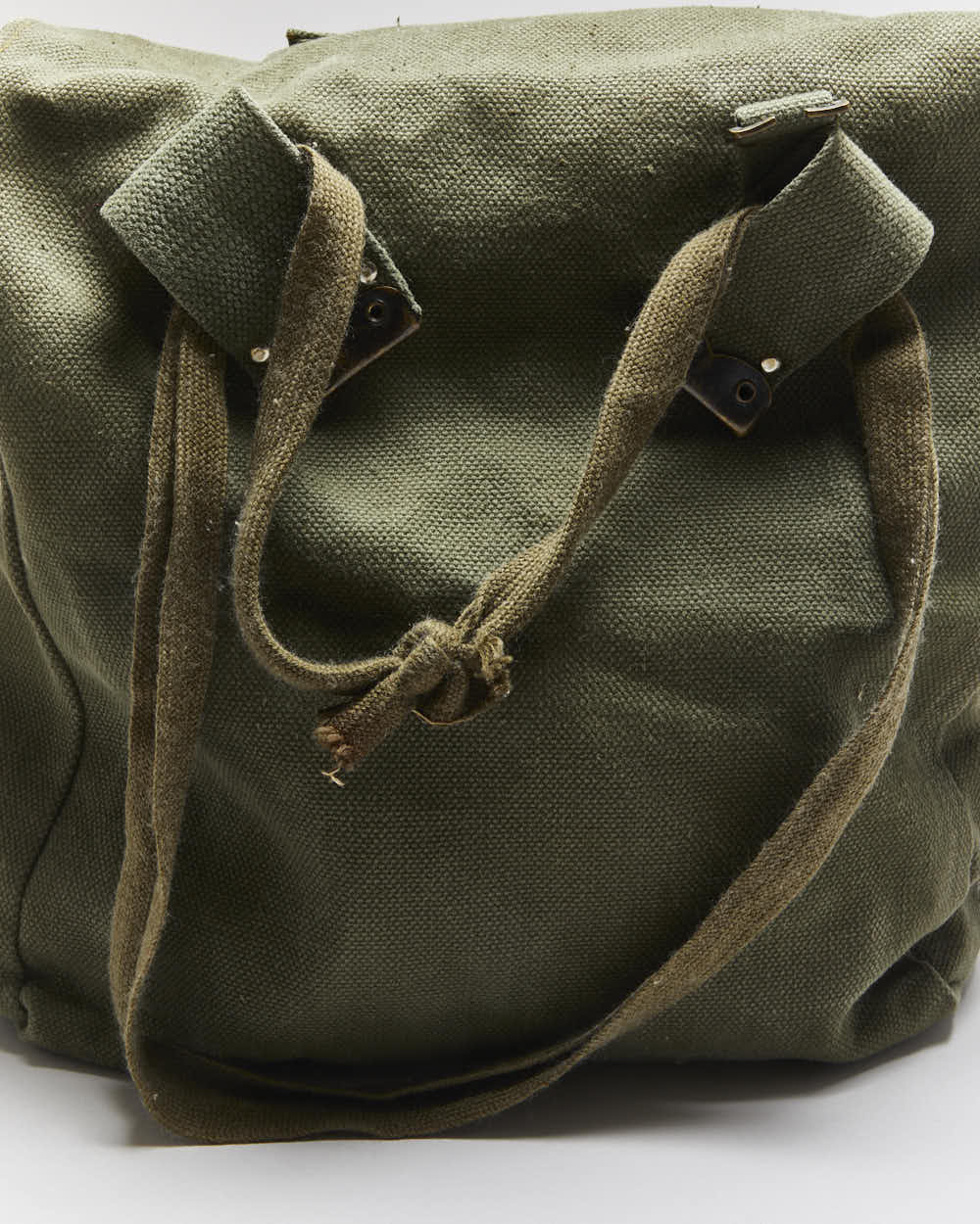 50s Vintage Military Coton Canvas Satchel Bag