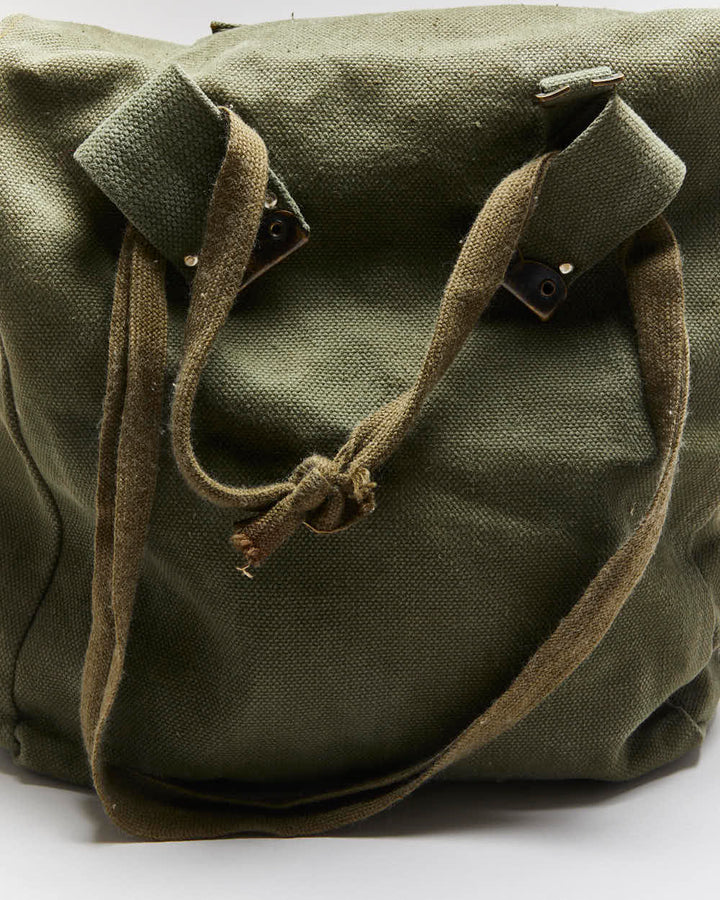 50s Vintage Military Coton Canvas Satchel Bag