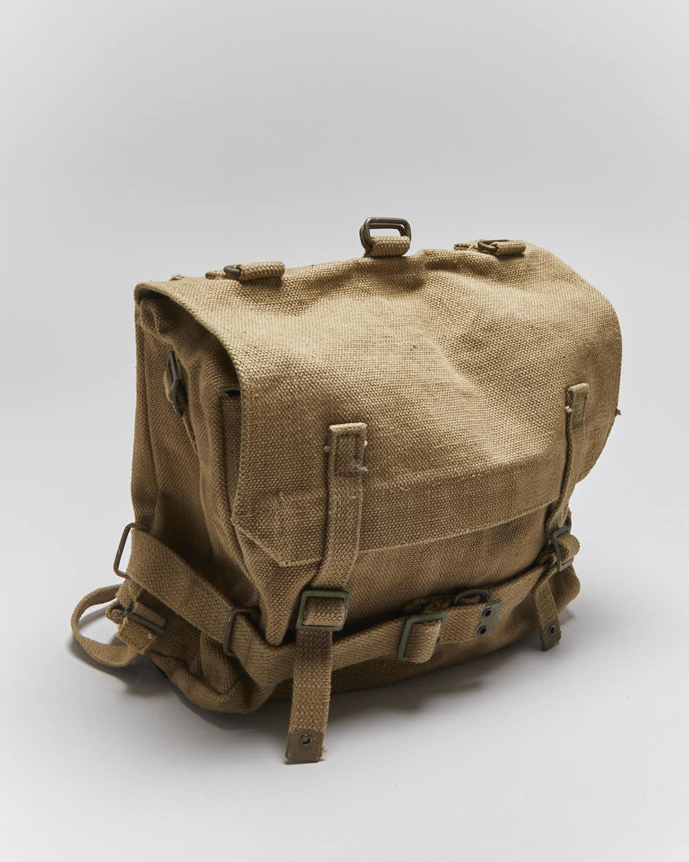 50s Vintage Danish Army Small Canvas Back Pack