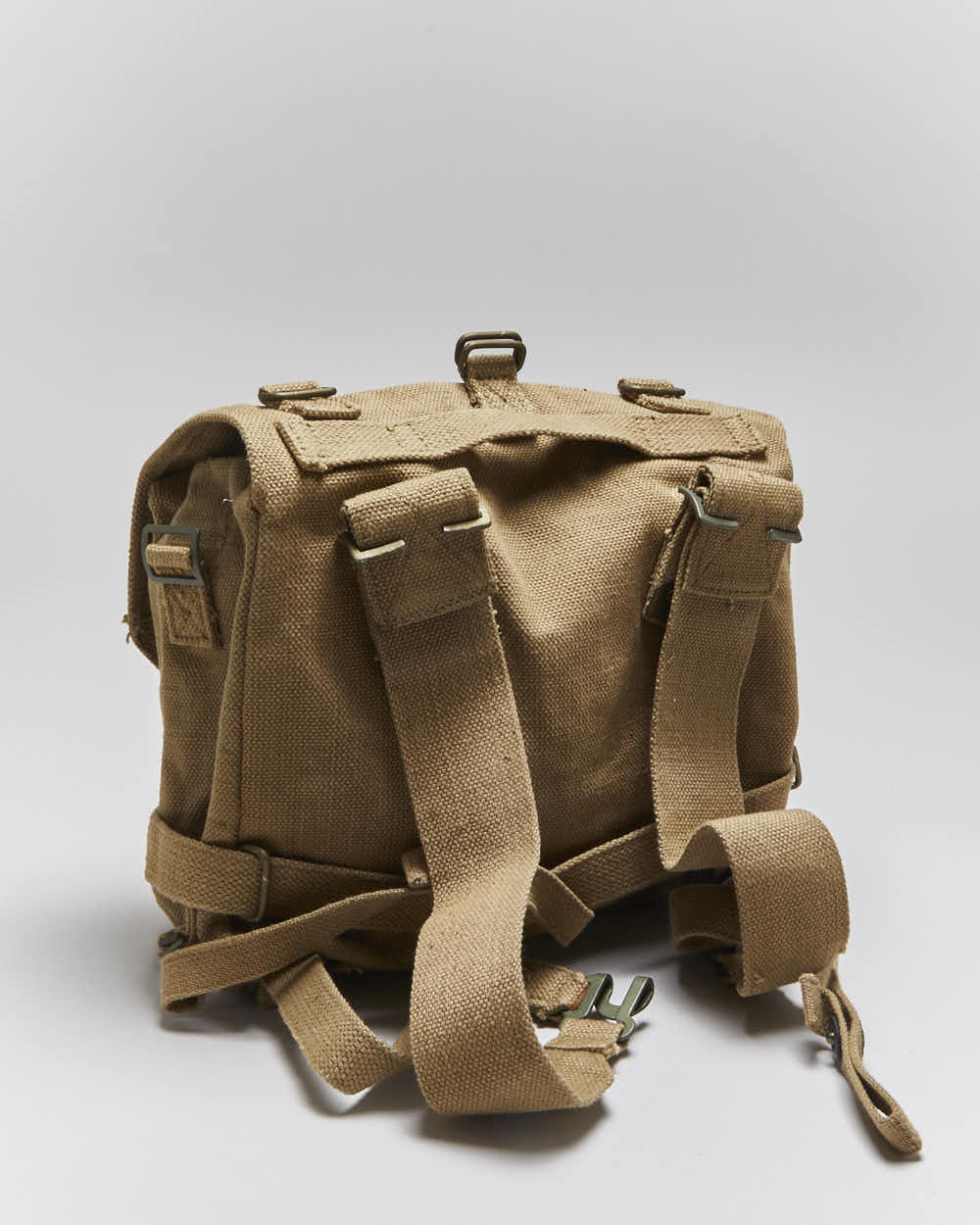 50s Vintage Danish Army Small Canvas Back Pack