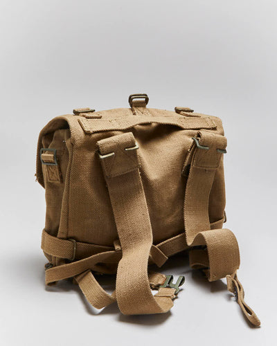 50s Vintage Danish Army Small Canvas Back Pack