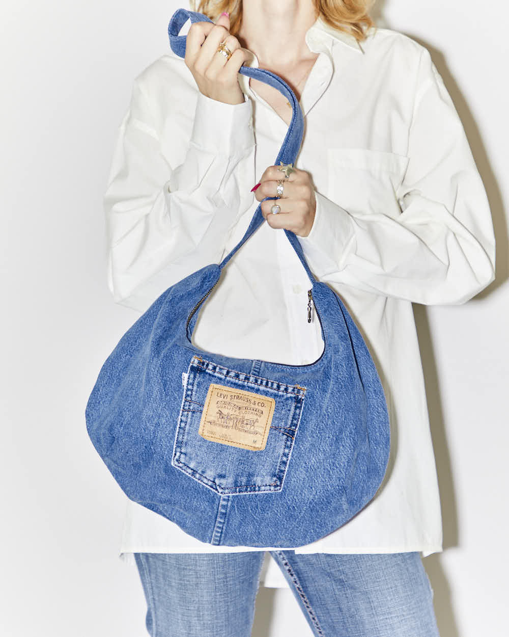 Rokit Originals Rework Denim Moon Crossbody Bag