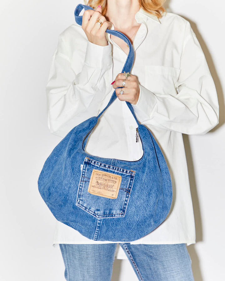 Rokit Originals Rework Denim Moon Crossbody Bag