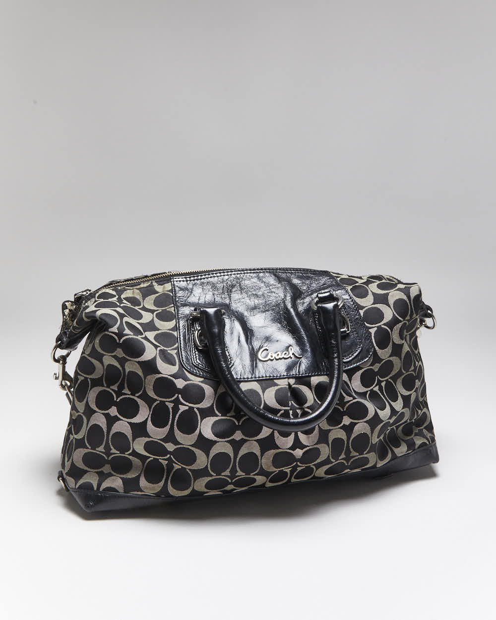 バッグ y2k 00s OLD coach Business bag black Vintage y2k coach purses ♡ | 2000s Vintage Coach black & grey