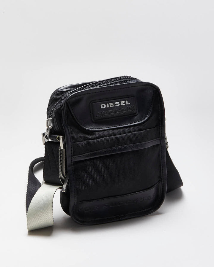 Vintage Y2K 00s Diesel Leather Nylon Crossbody Messenger Bag