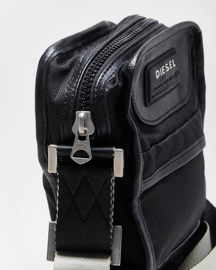 Vintage Y2K 00s Diesel Leather Nylon Crossbody Messenger Bag