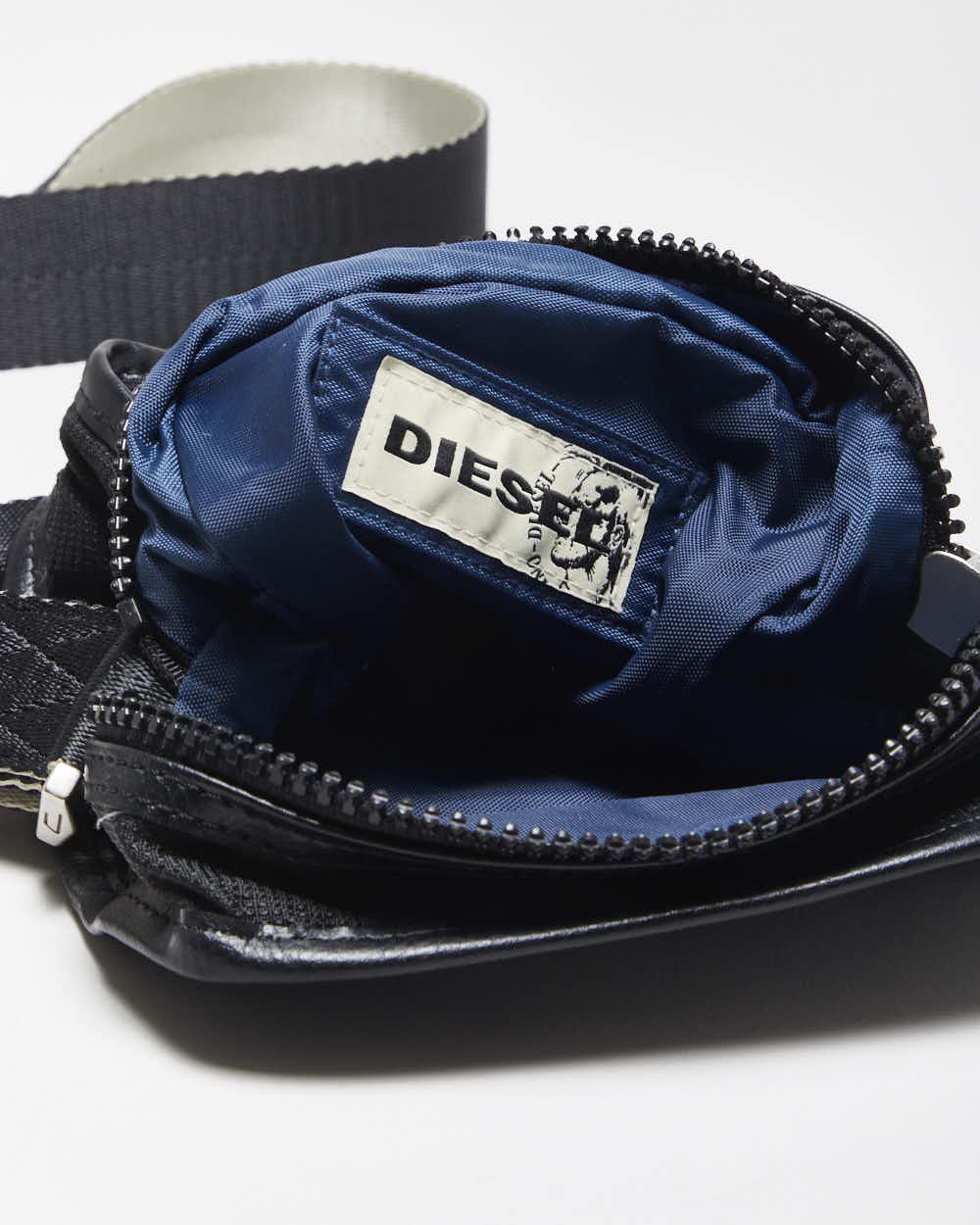 Vintage Y2K 00s Diesel Leather Nylon Crossbody Messenger Bag