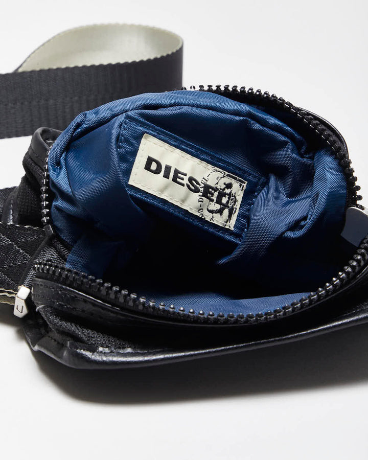 Vintage Y2K 00s Diesel Leather Nylon Crossbody Messenger Bag