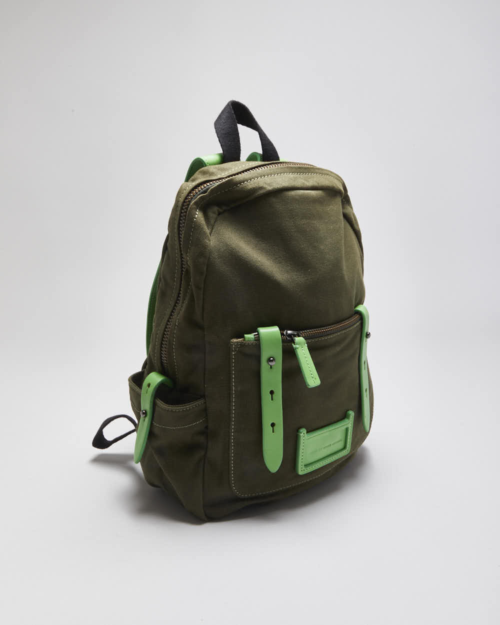Vintage Marc By Marc Jacobs Khaki Canvas Leather Unisex Backpack