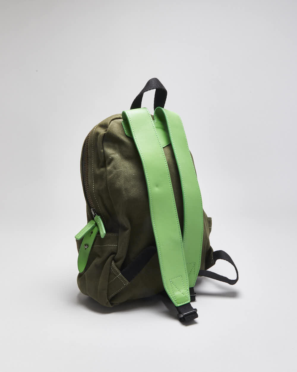 Vintage Marc By Marc Jacobs Khaki Canvas Leather Unisex Backpack