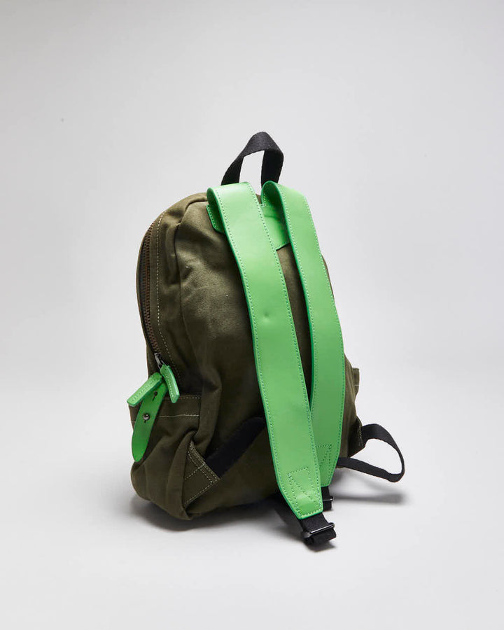 Vintage Marc By Marc Jacobs Khaki Canvas Leather Unisex Backpack