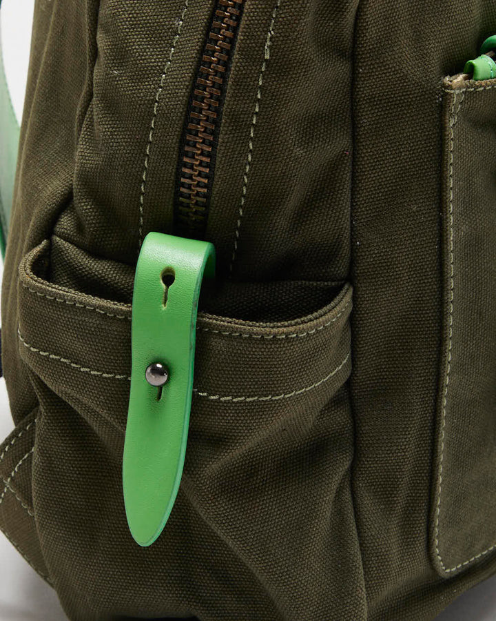 Vintage Marc By Marc Jacobs Khaki Canvas Leather Unisex Backpack