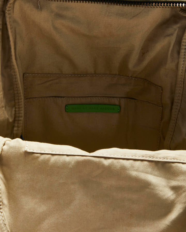 Vintage Marc By Marc Jacobs Khaki Canvas Leather Unisex Backpack