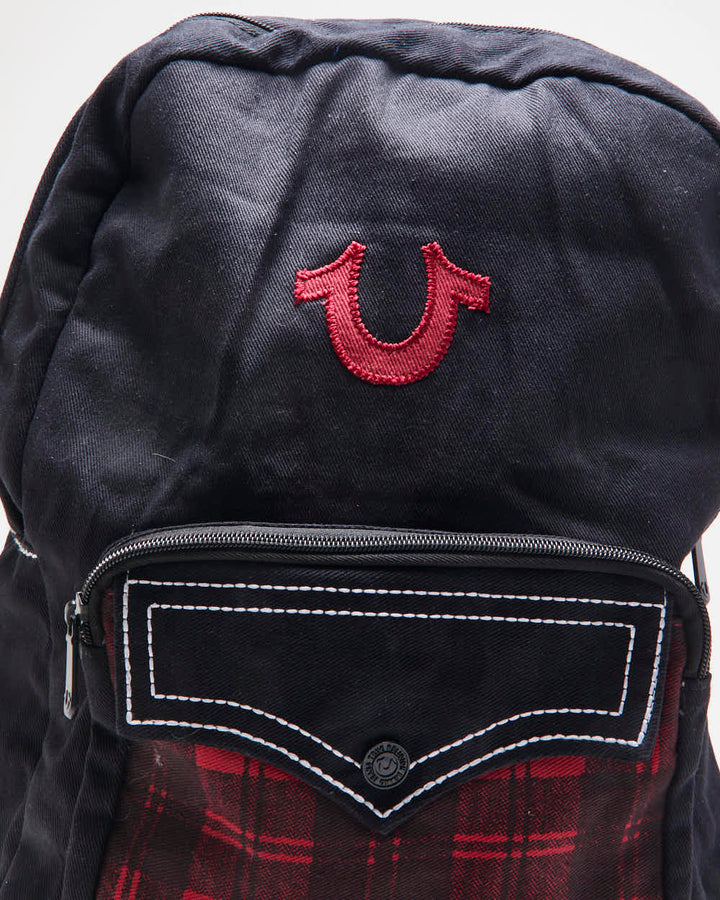 DSWT Vintage True Religion Plaid Canvas Backpack