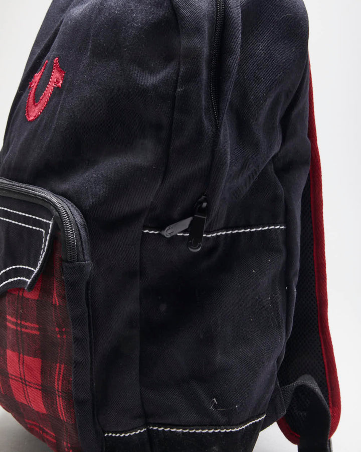 DSWT Vintage True Religion Plaid Canvas Backpack