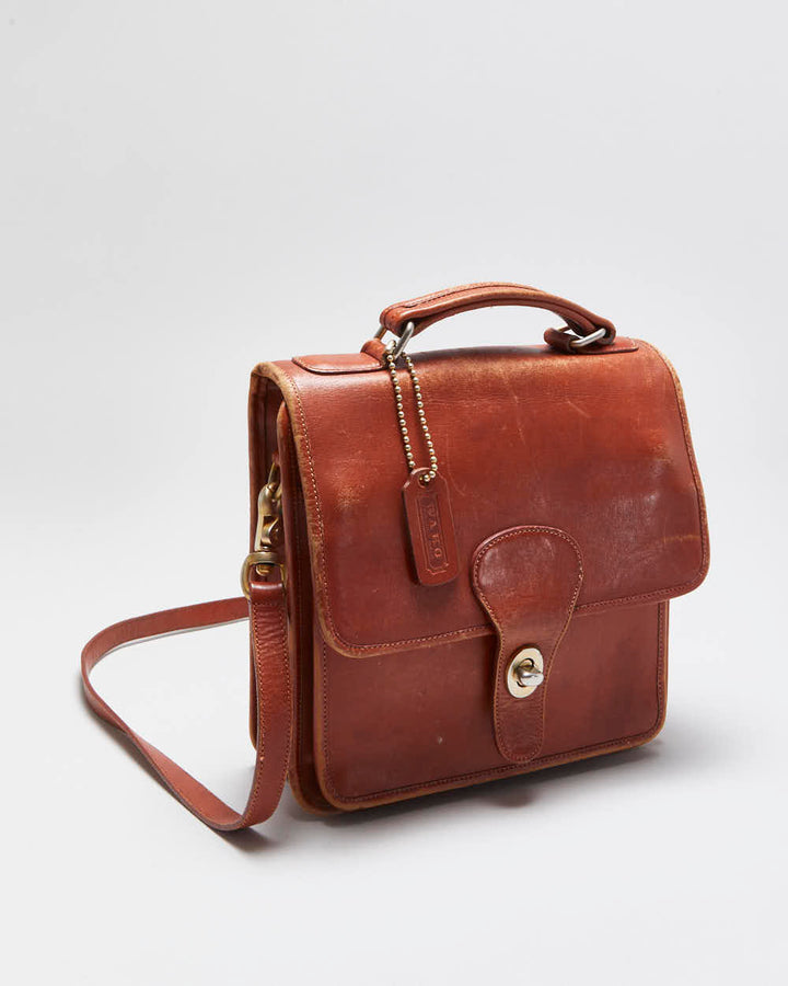 Vintage 1980s Wako Leather Messenger Satchel Crossbody Bag