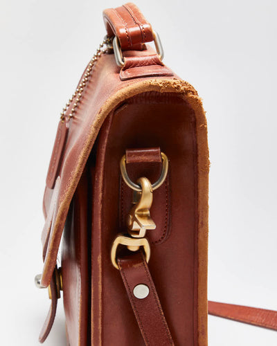 Vintage 1980s Wako Leather Messenger Satchel Crossbody Bag