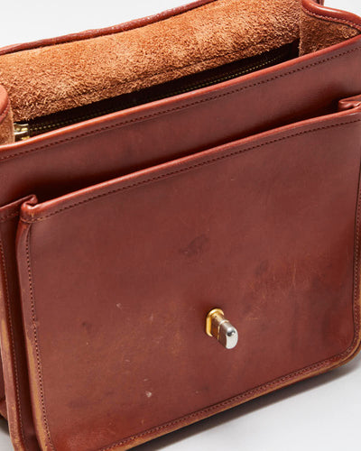 Vintage 1980s Wako Leather Messenger Satchel Crossbody Bag