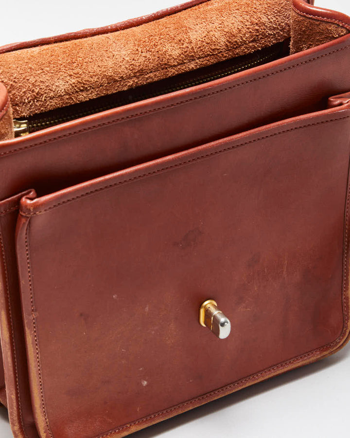 Vintage 1980s Wako Leather Messenger Satchel Crossbody Bag