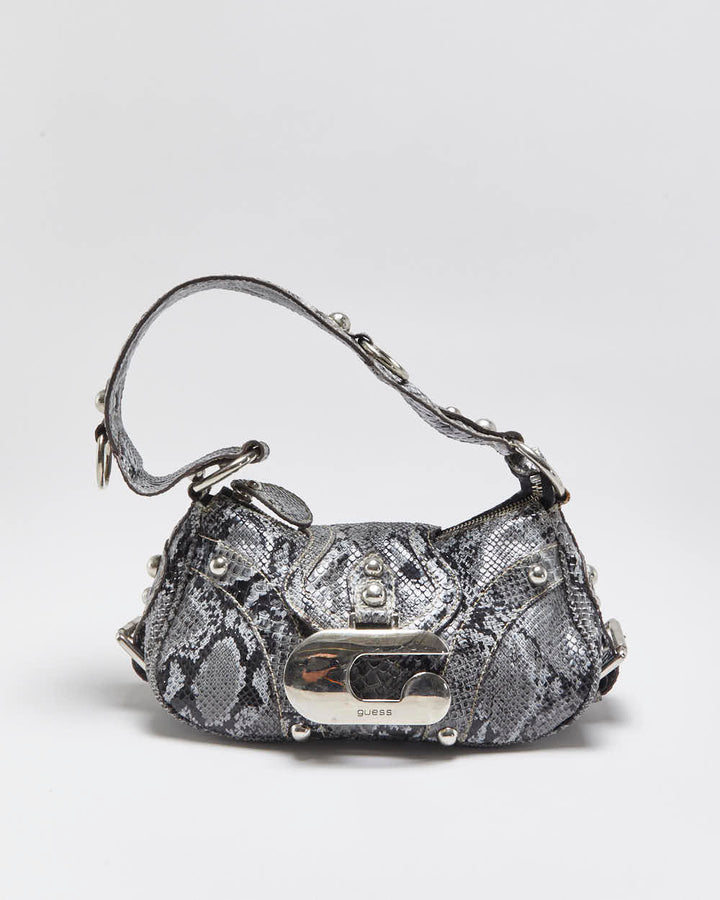Vintage Y2k 2000s Guess Snakeskin Studded Handbag