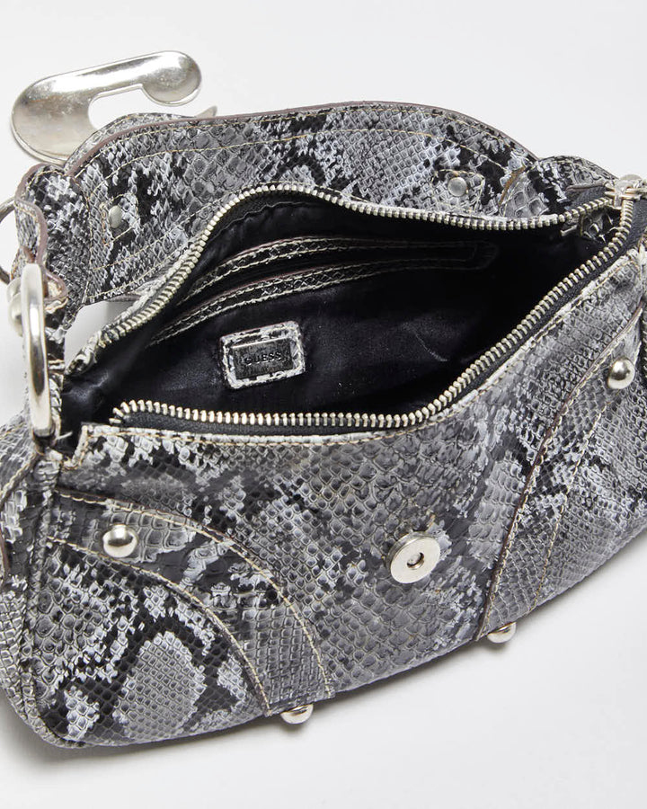Vintage Y2k 2000s Guess Snakeskin Studded Handbag