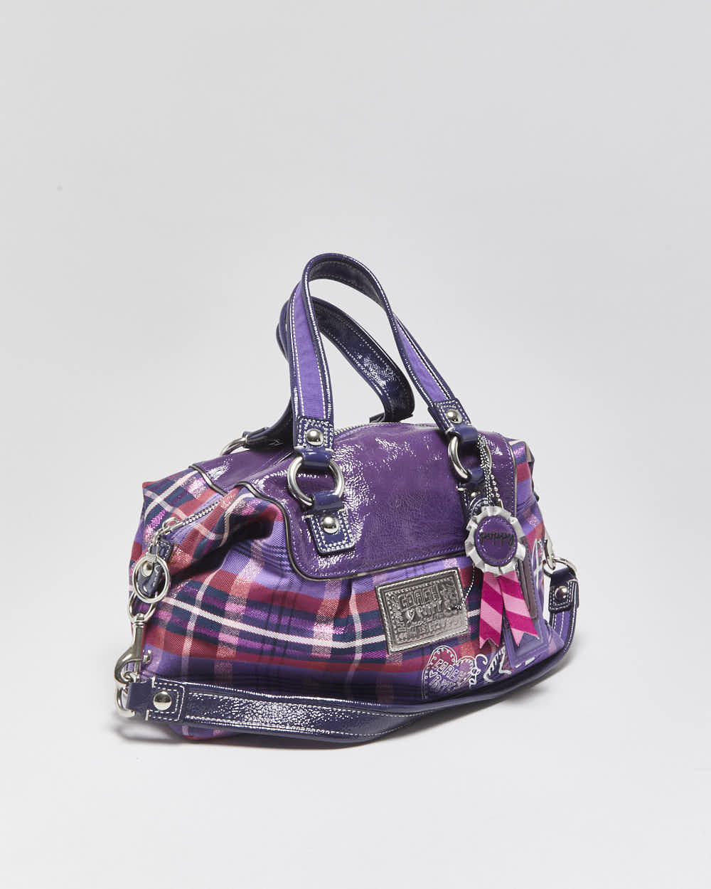 Vintage Y2k 2000s Coach Poppy Plaid Graffiti Handbag