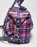 Vintage Y2k 2000s Coach Poppy Plaid Graffiti Handbag