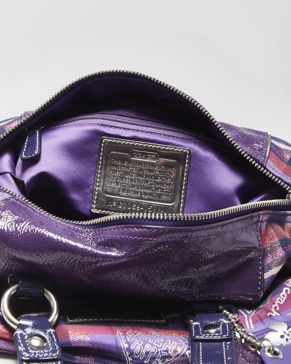 Vintage Y2k 2000s Coach Poppy Plaid Graffiti Handbag