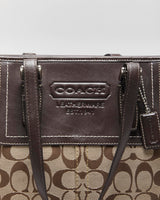 Vintage Y2k 2000s Coach Signature Monogram Tote Handbag