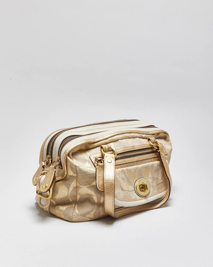 Vintage Y2k 2000s Coach Bonnie Linen Lurex Handbag