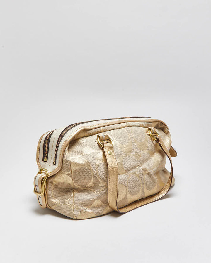 Vintage Y2k 2000s Coach Bonnie Linen Lurex Handbag