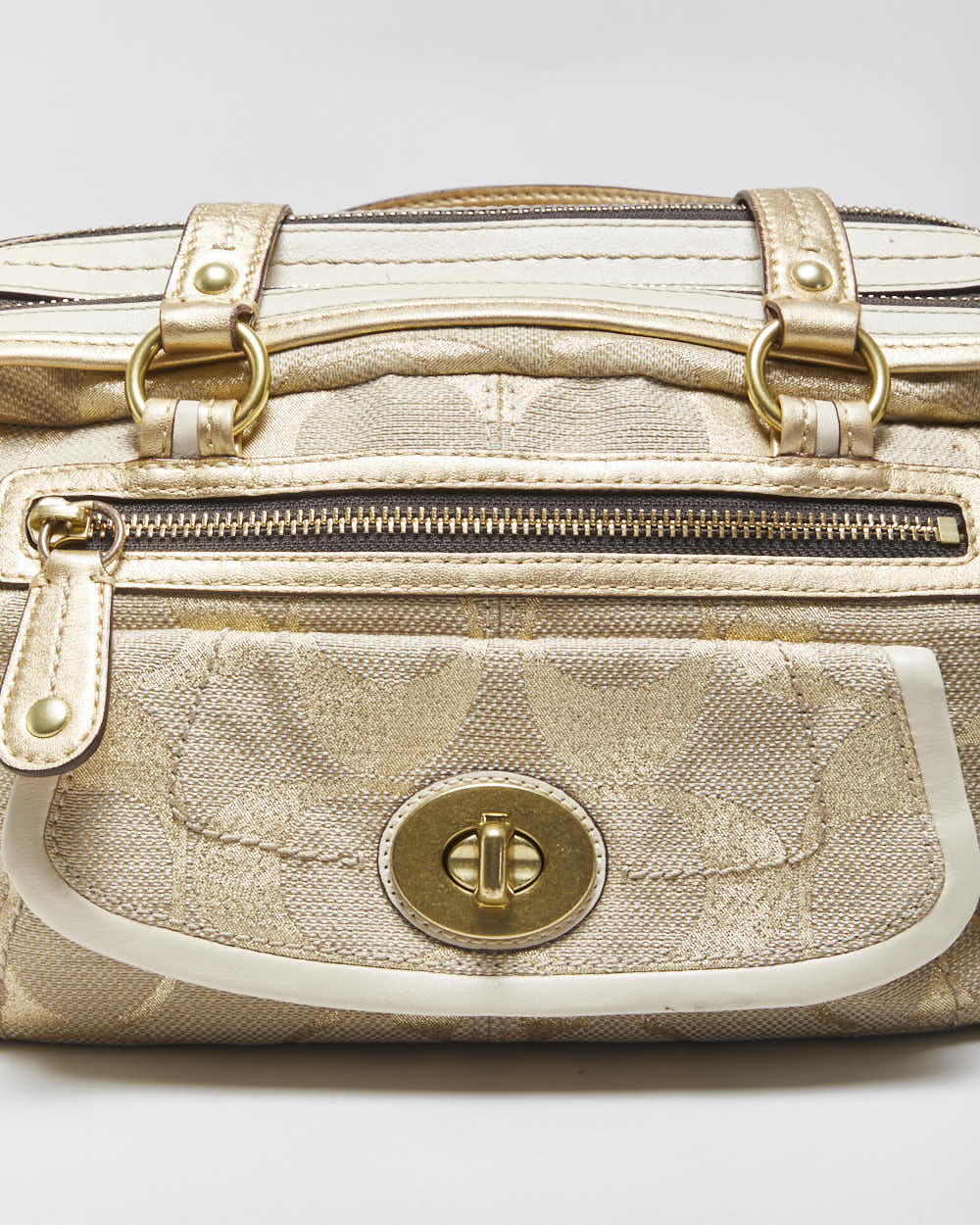 Vintage Y2k 2000s Coach Bonnie Linen Lurex Handbag