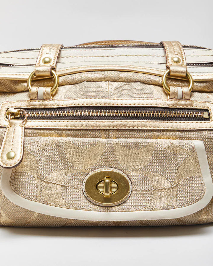 Vintage Y2k 2000s Coach Bonnie Linen Lurex Handbag