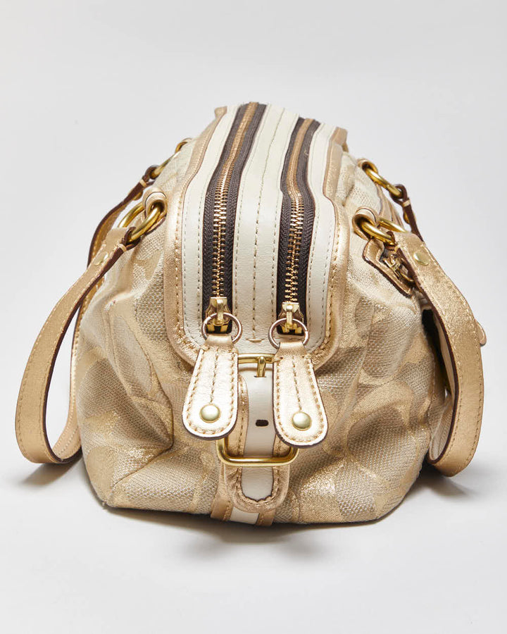 Vintage Y2k 2000s Coach Bonnie Linen Lurex Handbag