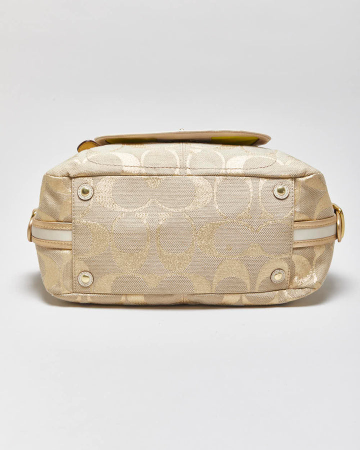 Vintage Y2k 2000s Coach Bonnie Linen Lurex Handbag