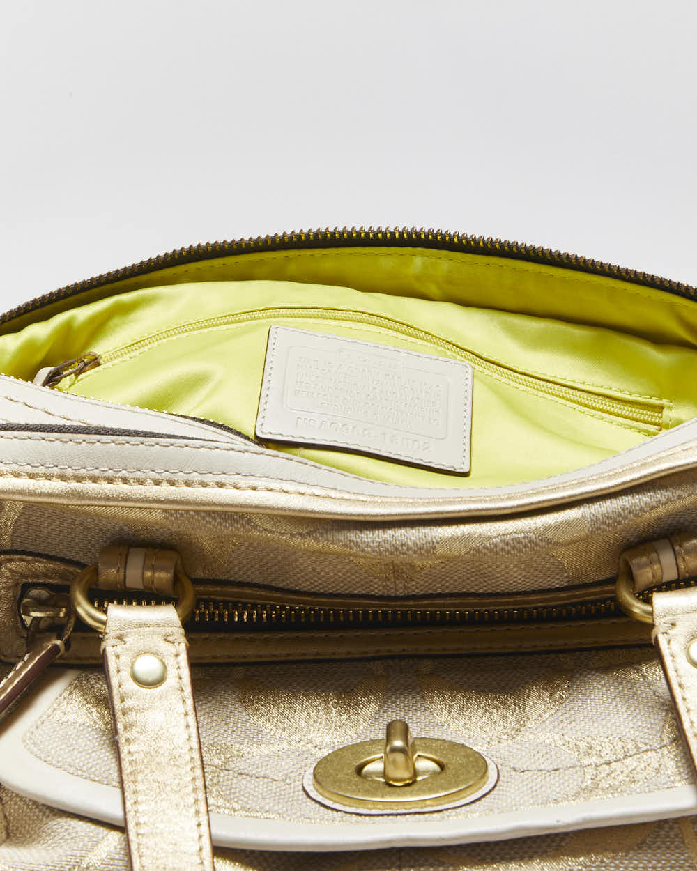 Vintage Y2k 2000s Coach Bonnie Linen Lurex Handbag
