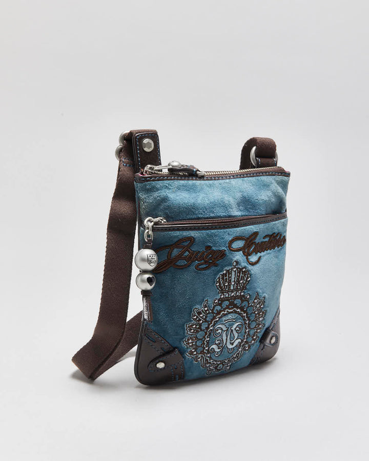 Vintage Y2k 2000s Juicy Couture Embroidered Velour Cross-body Bag