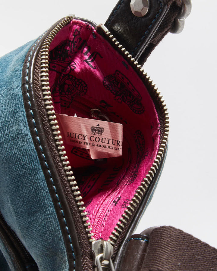 Vintage Y2k 2000s Juicy Couture Embroidered Velour Cross-body Bag