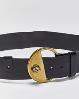 Vintage Y2k 2000s Diesel Chunky Leather Round Buckle Belt W30-W34