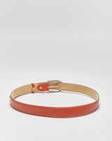Vintage Longchamp Grained Saddle Tan Leather Oval Buckle Belt - W33-W36