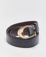 Coach Black Leather Signature C Buckle Belt - W36-W40