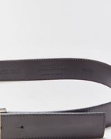Versace Collection Mocha Brown Leather Medusa Plaque Buckle Belt - W35-W39