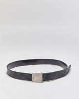 Vintage Burberry Nova Check Canvas Leather Square Plaque Buckle Belt - W32-W40