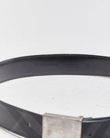 Vintage Burberry Nova Check Canvas Leather Square Plaque Buckle Belt - W32-W40