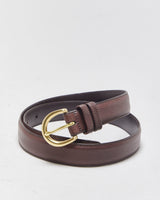 Coach Chocolate Leather Gold Oval Buckle Belt - W29-W33